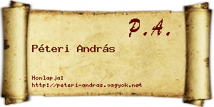 Péteri András névjegykártya